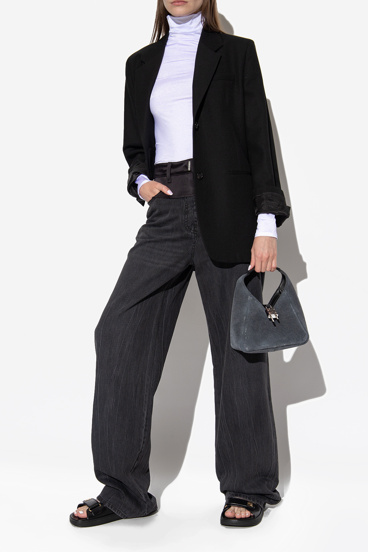 GIVENCHY ストラクチャトヘルトミニトレス BW20S510EG 001 Givenchy Black Leather Mini Pandora Box Crossbody Bag